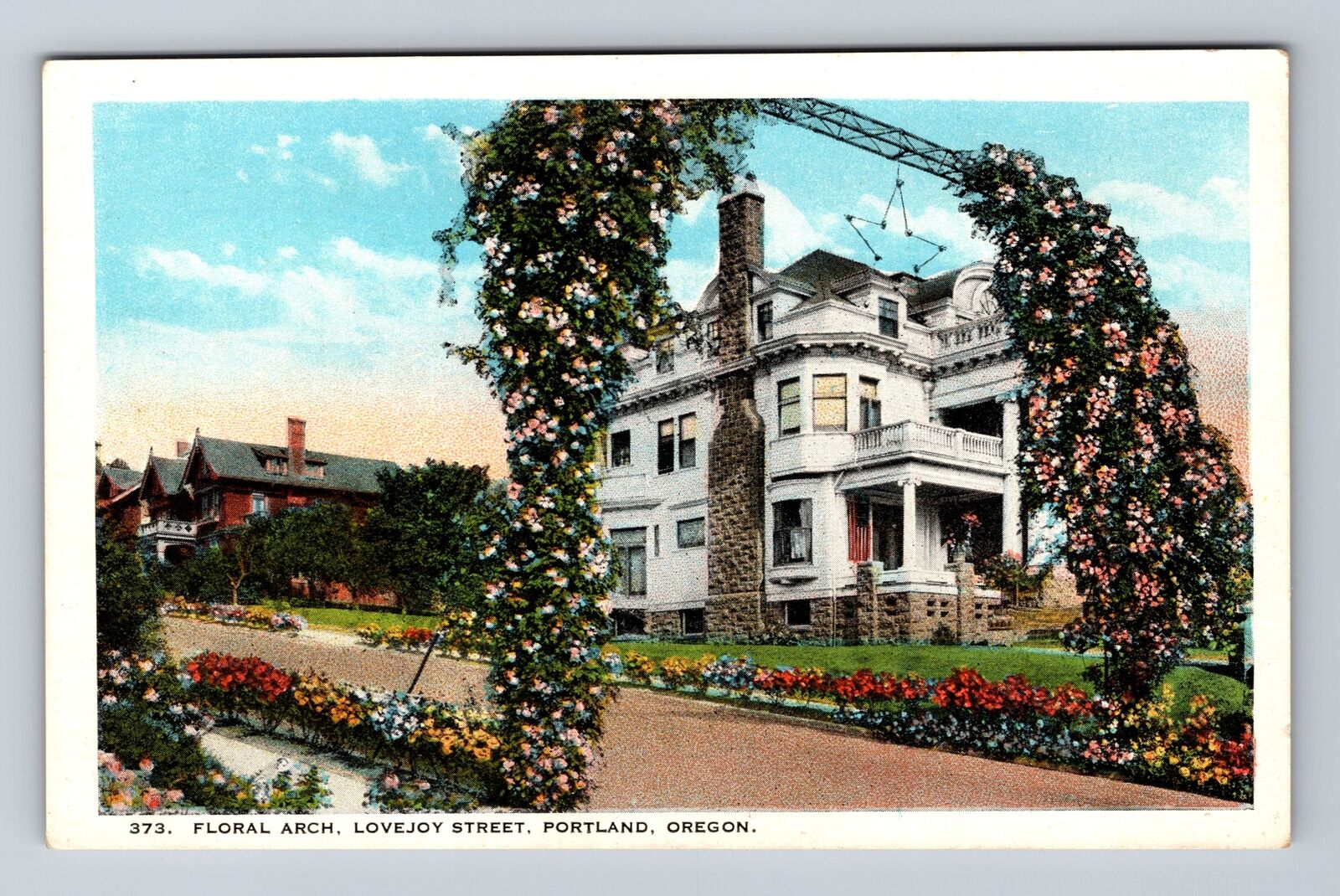 Portland OR-Oregon, Floral Arch, Lovejoy Street, Antique, Vintage Postcard