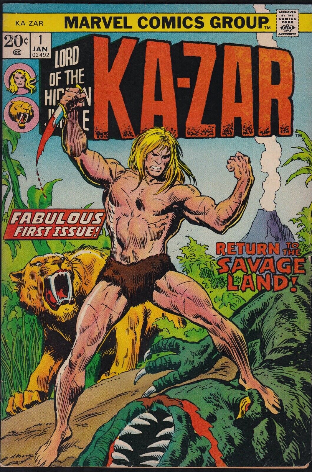 Marvel Comics KA-ZAR #1 1973 FN
