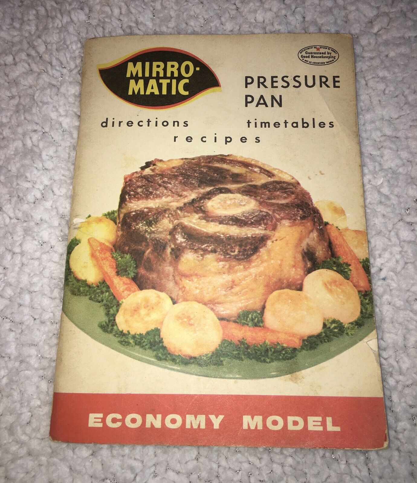 1961 MIRRO-MATIC PRESSURE PAN TIMETABLES & RECIPES BOOKLET Vintage Cookbook