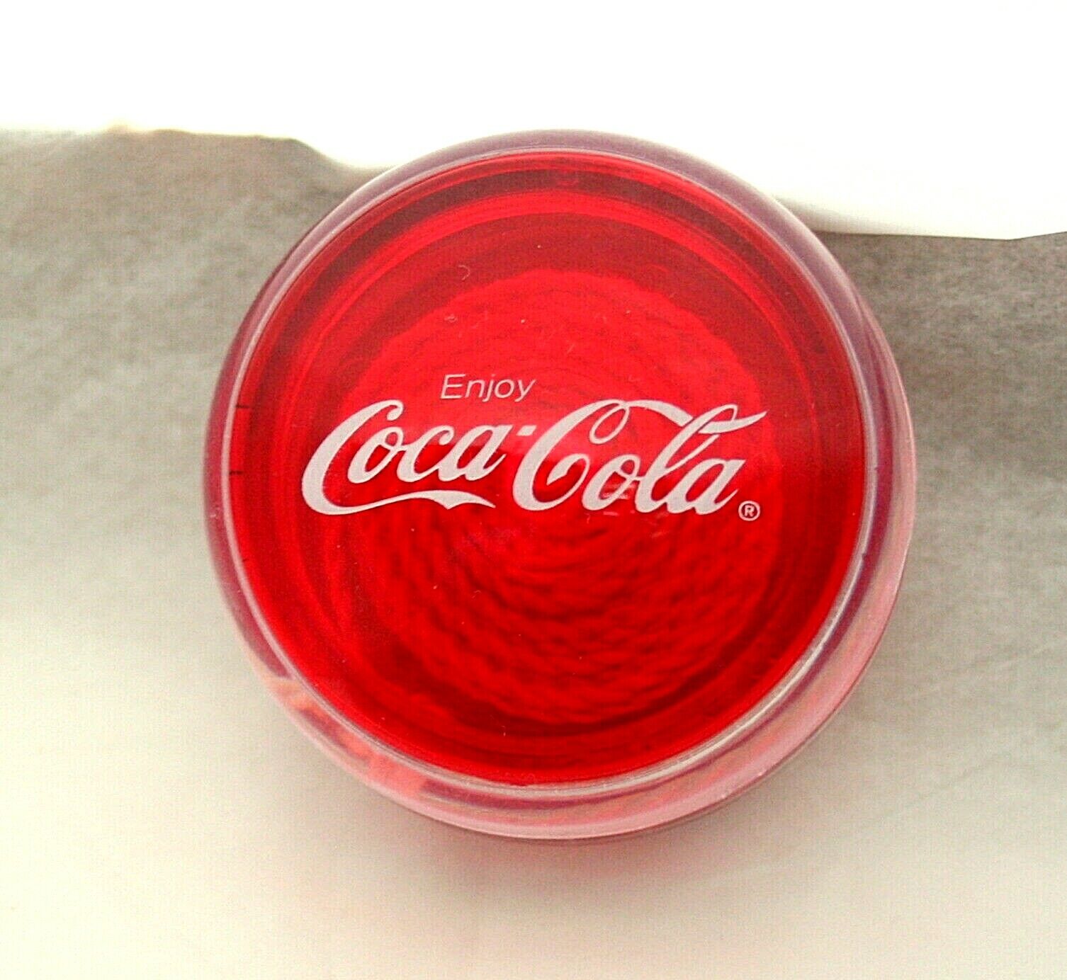 Vintage 1990\'s Coca-Cola Coke Clear Plastic Yo-Yo Soda Promo NOS New