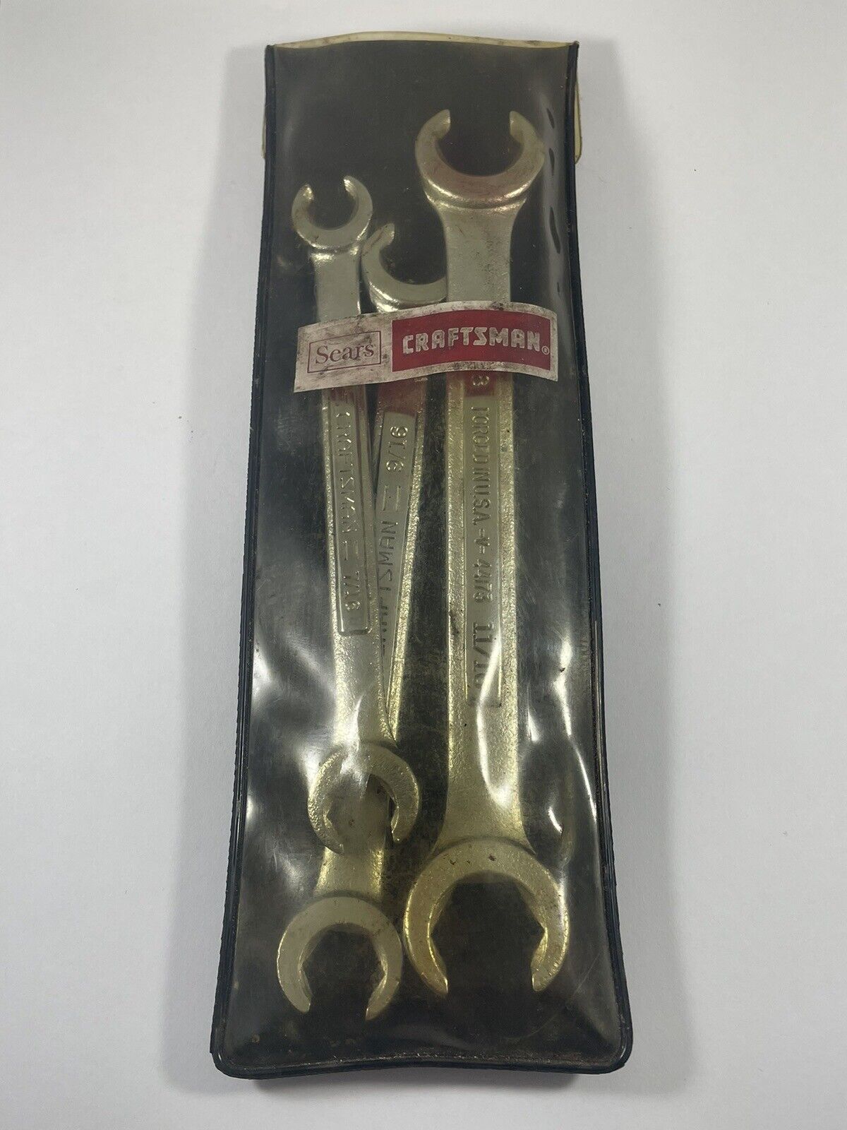 Vintage Sears Craftsman 9-4433 SAE Flare Nut Line Wrench Set 3 Piece Made In USA