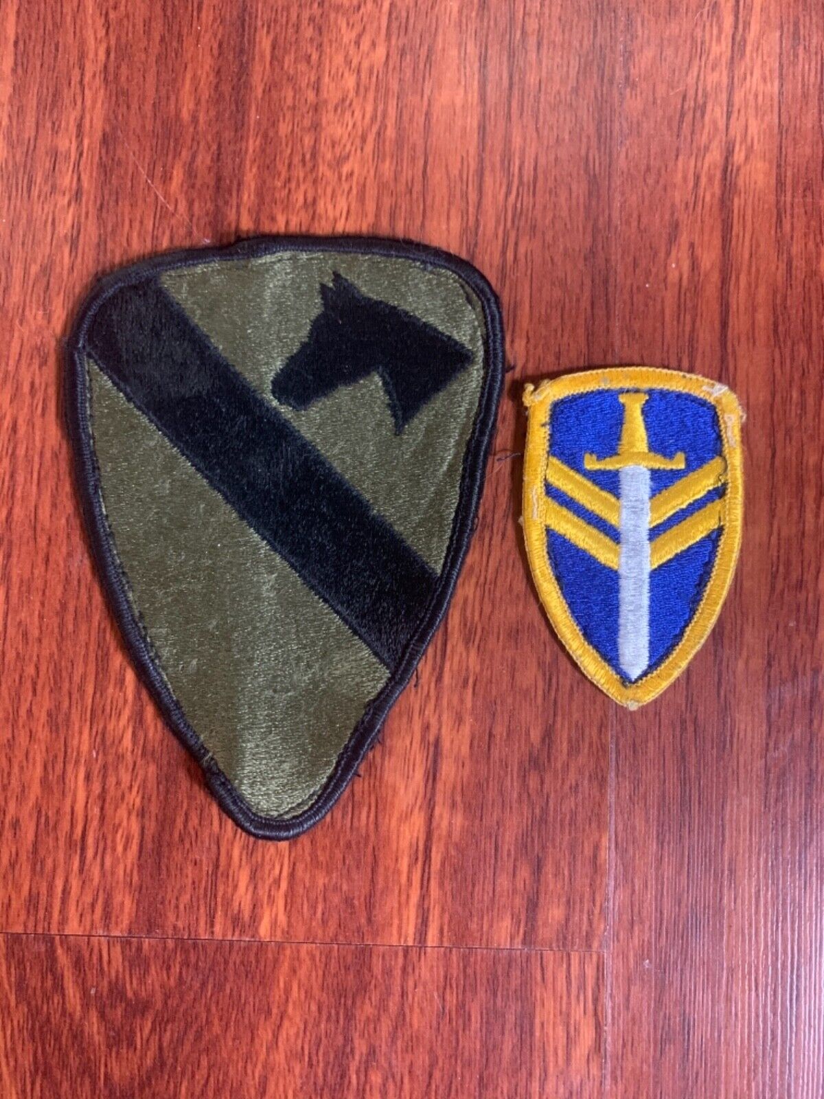 Set of two, authentic, World War II, Second Support Brigade patches