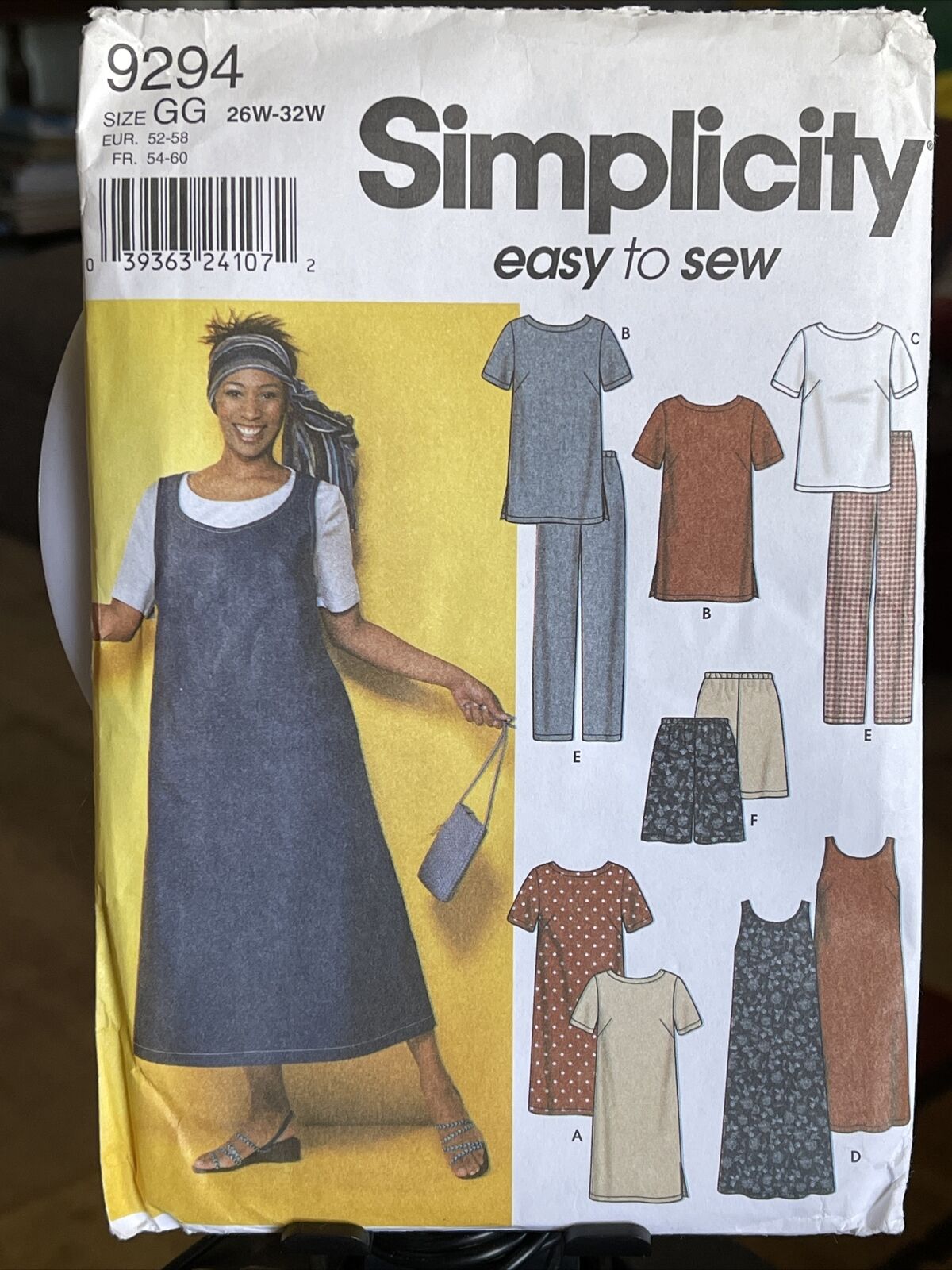 *UNCUT* 2000 Vintage Simplicity #9294 - Dress, Top, Pants, Shorts - Sz: 26w-32w