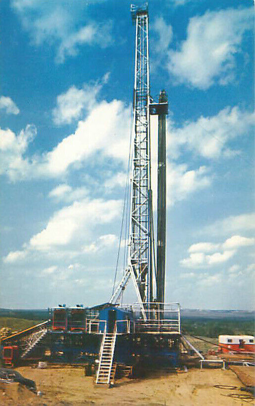 Vintage Postcard: Newest Type Oil Drilling Equipment  Photo By Wm. E. Noble RPPC
