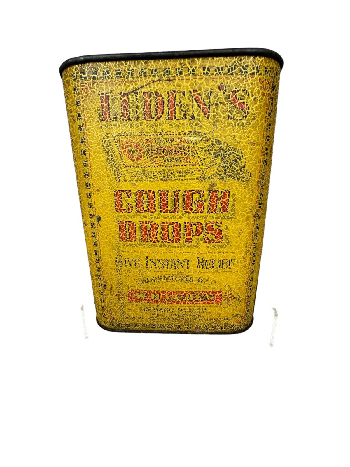 Large RARE Vintage LUDEN'S Lithograph Menthol Cough Drops Tin Reading, PA.