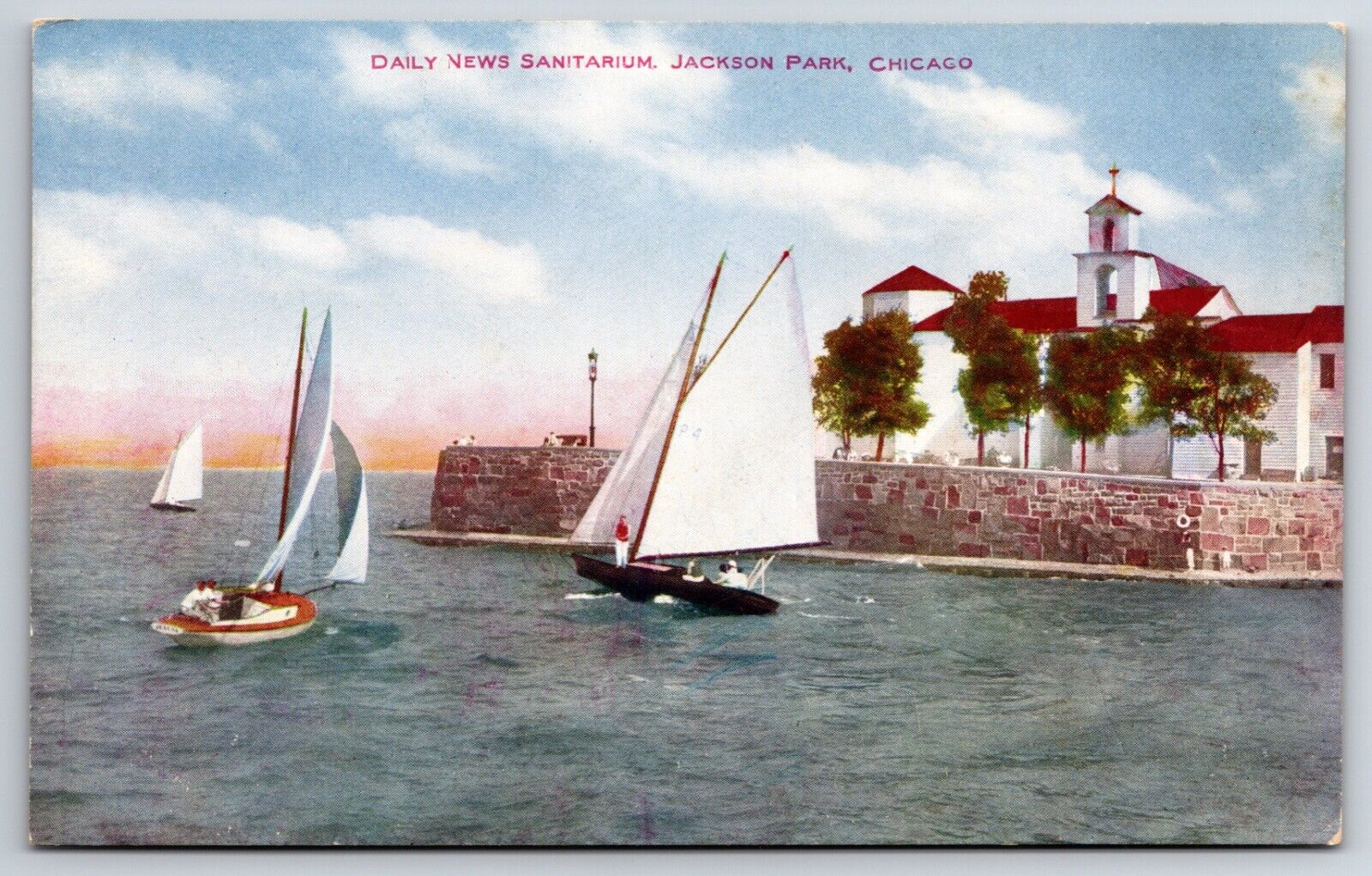 Daily News Sanitarium Jackson Park c1900\'s Chicago Illinois IL Vintage Postcard