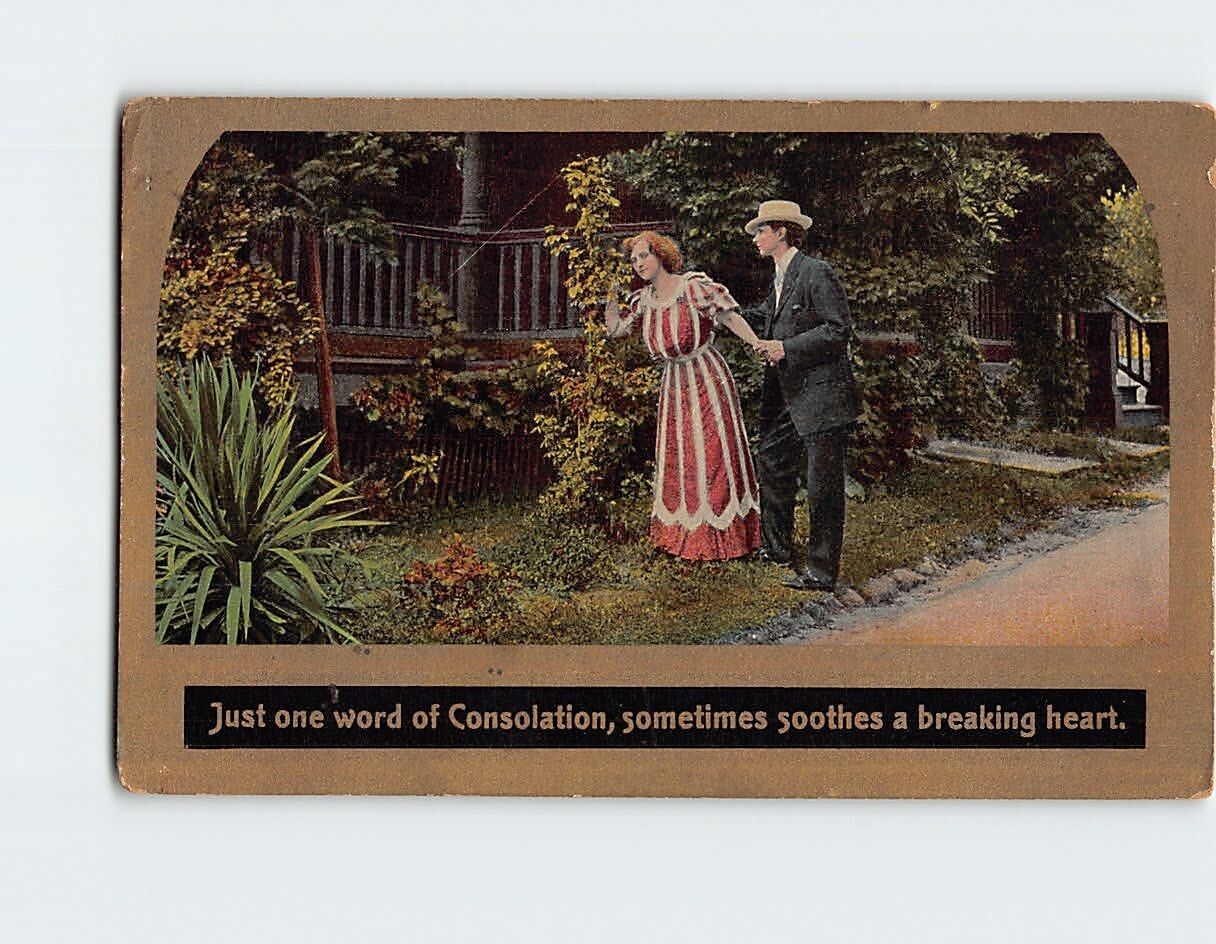 Postcard Just One Word of Consolation Sometimes Soothes a Breaking Heart