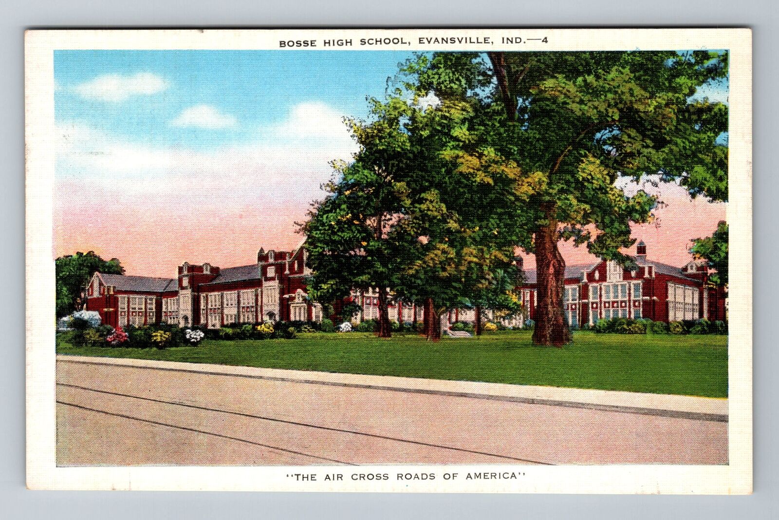 Evansville IN-Indiana, Bosse High School, Vintage Postcard