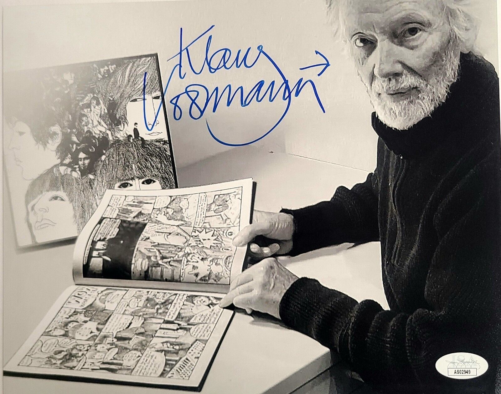 Klaus Voormann Signed 8x10 Photo Beatles Artist Autograph JSA COA