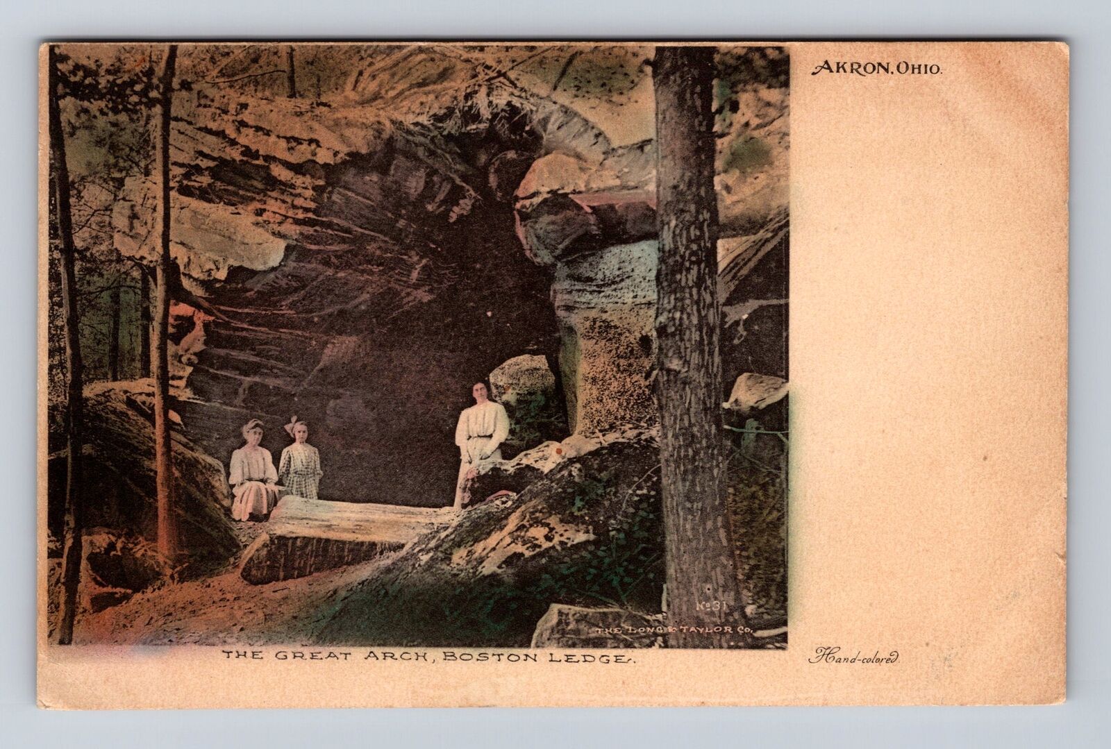 Akron OH-Ohio, The Great Arch, Boston Ledge, Antique, Vintage Postcard