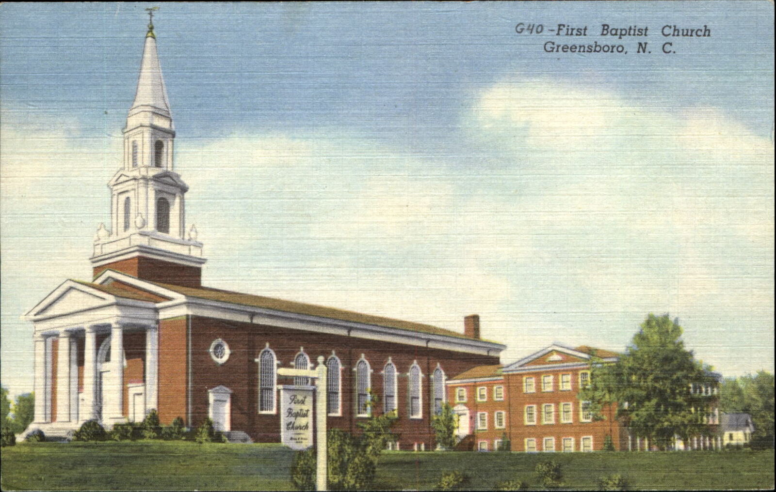 First Baptist Church ~ Greensboro NC North Carolina ~ 1959 to Henry Zeigler