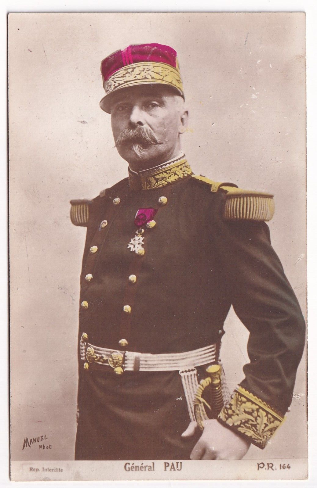 PAUL PAU Général Armée de France Guerre de 1914-18 WW1 Photo Manuel - P.R. RPPC