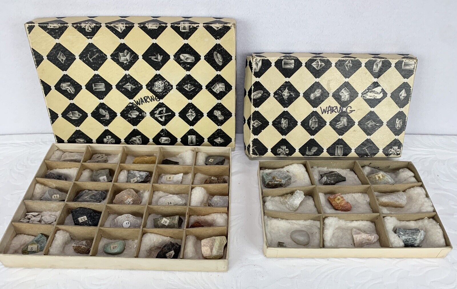 Vintage 1940s/1950s Mineral Specimen Sets Eckert Mineral Research Original Boxes