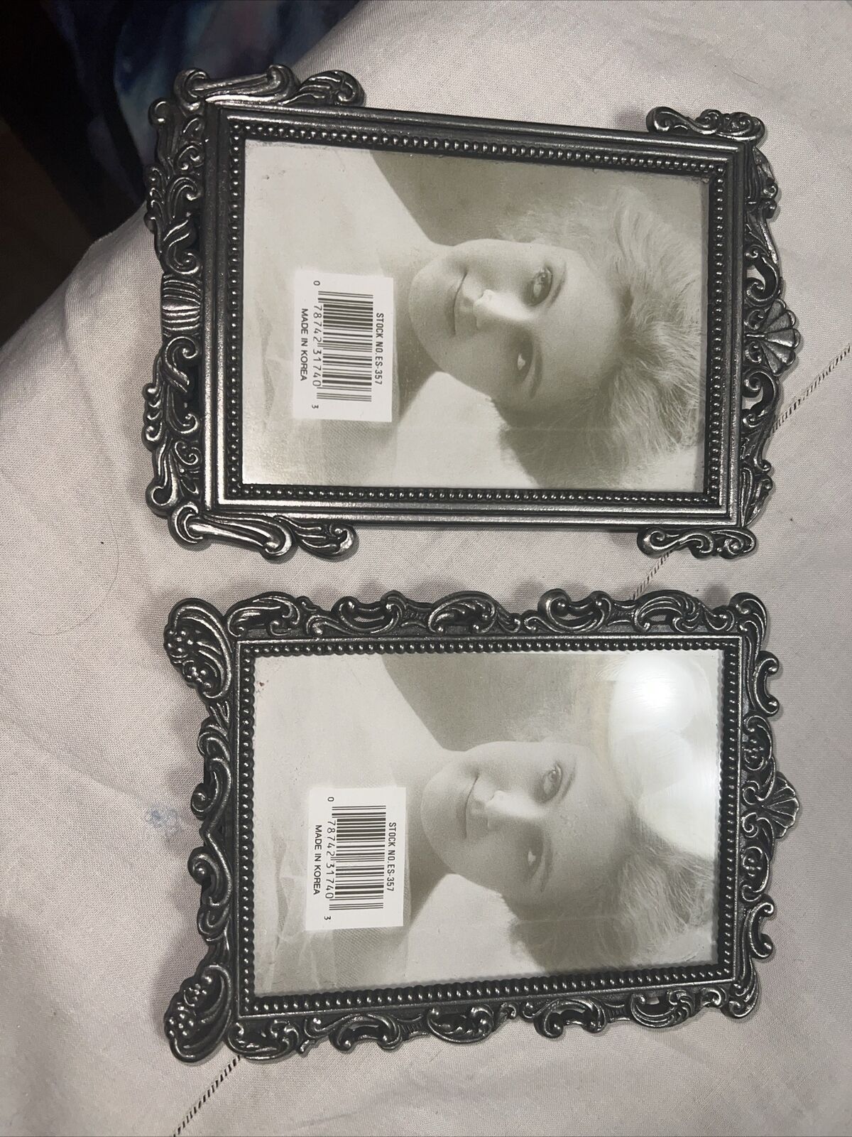 Set Of 2 Vintage Steel Victorian Style Picture Frame.  5\
