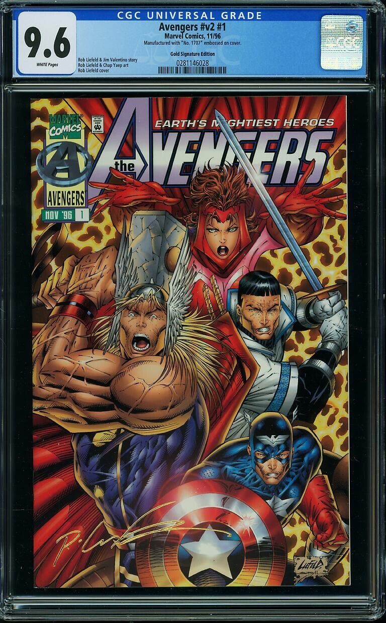 Avengers #v2 #1  CGC 9.6 NM Gold Signature Edition Rob Liefeld 1996