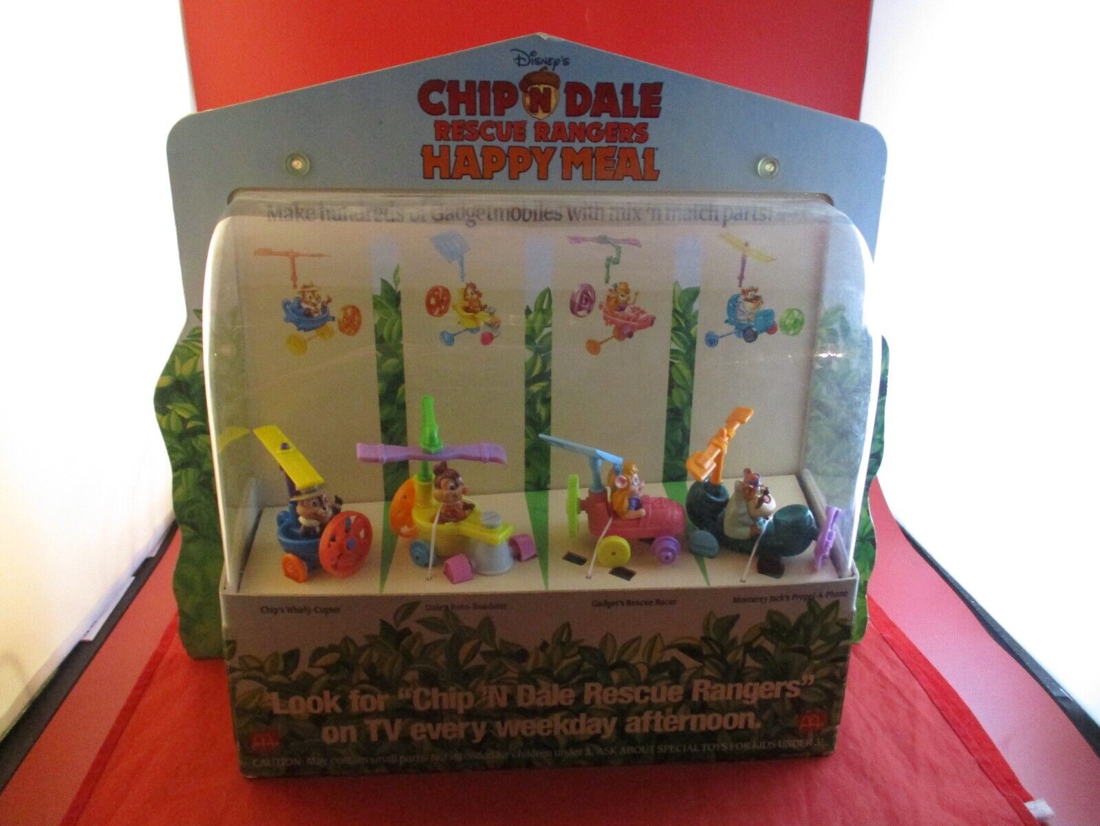 Chip \'n\' Dale Rescue Rangers Toys McDonald\'s Happy Meal Store Display Promo