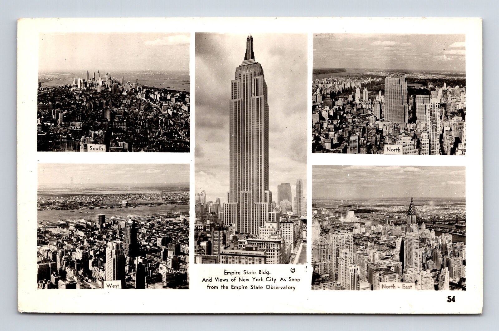RPPC Views of NYC from Empire State Building Multi-View New York NY Postcard