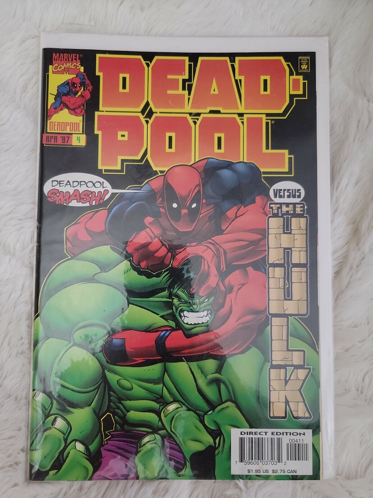 DEADPOOL (1997) Comic Book- 4 Hulk April 1997 - DIRECT EDITION - VINTAGE