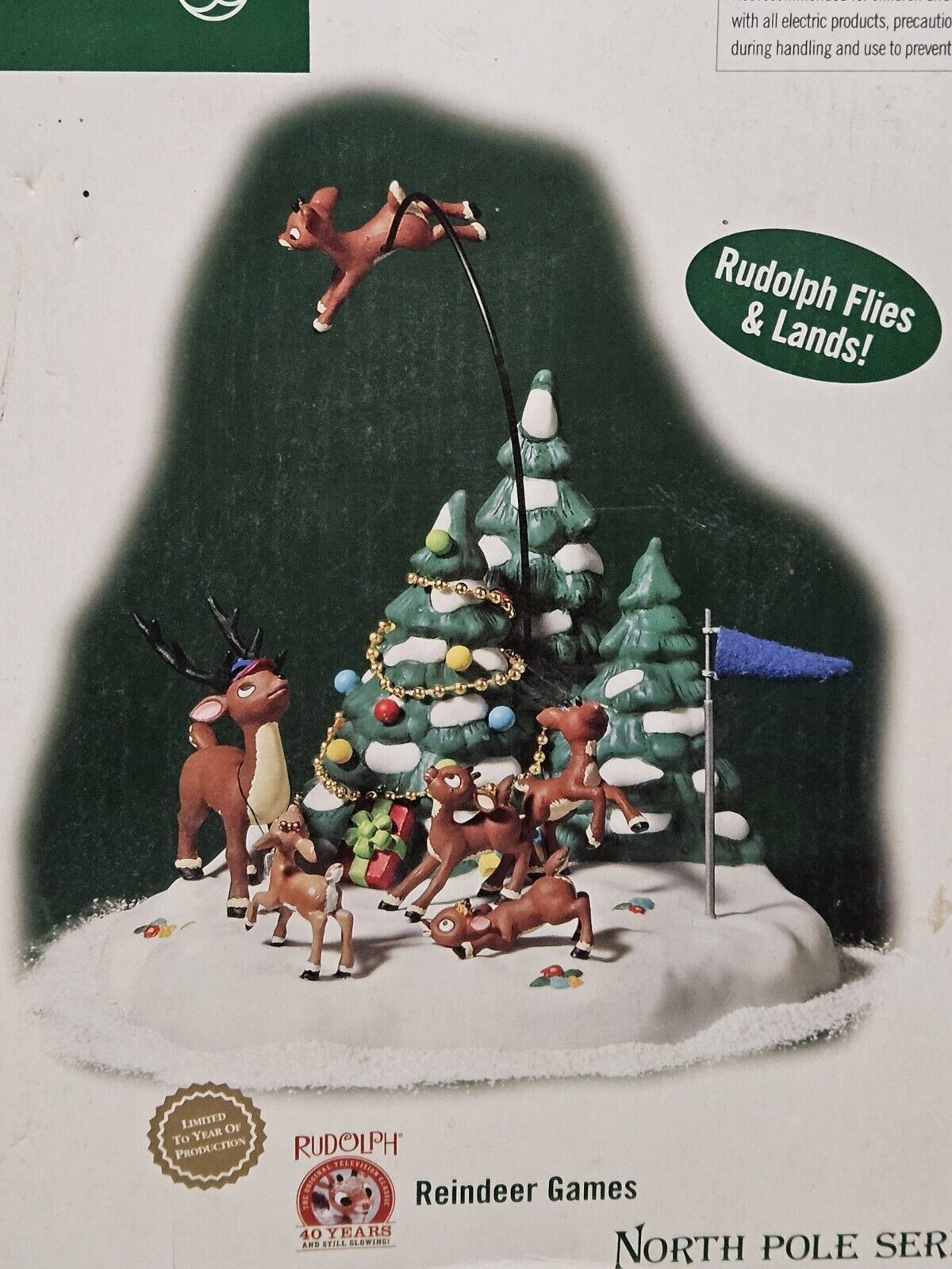 Dept 56 Reindeer Games Rudolph Flies 56853 North Pole Series Village Christmas