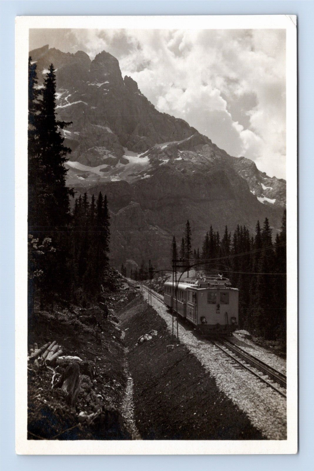 Bavarian Zugspitze Railway Before Ripple Crack Bavaria RPPC Real Photo Postcard