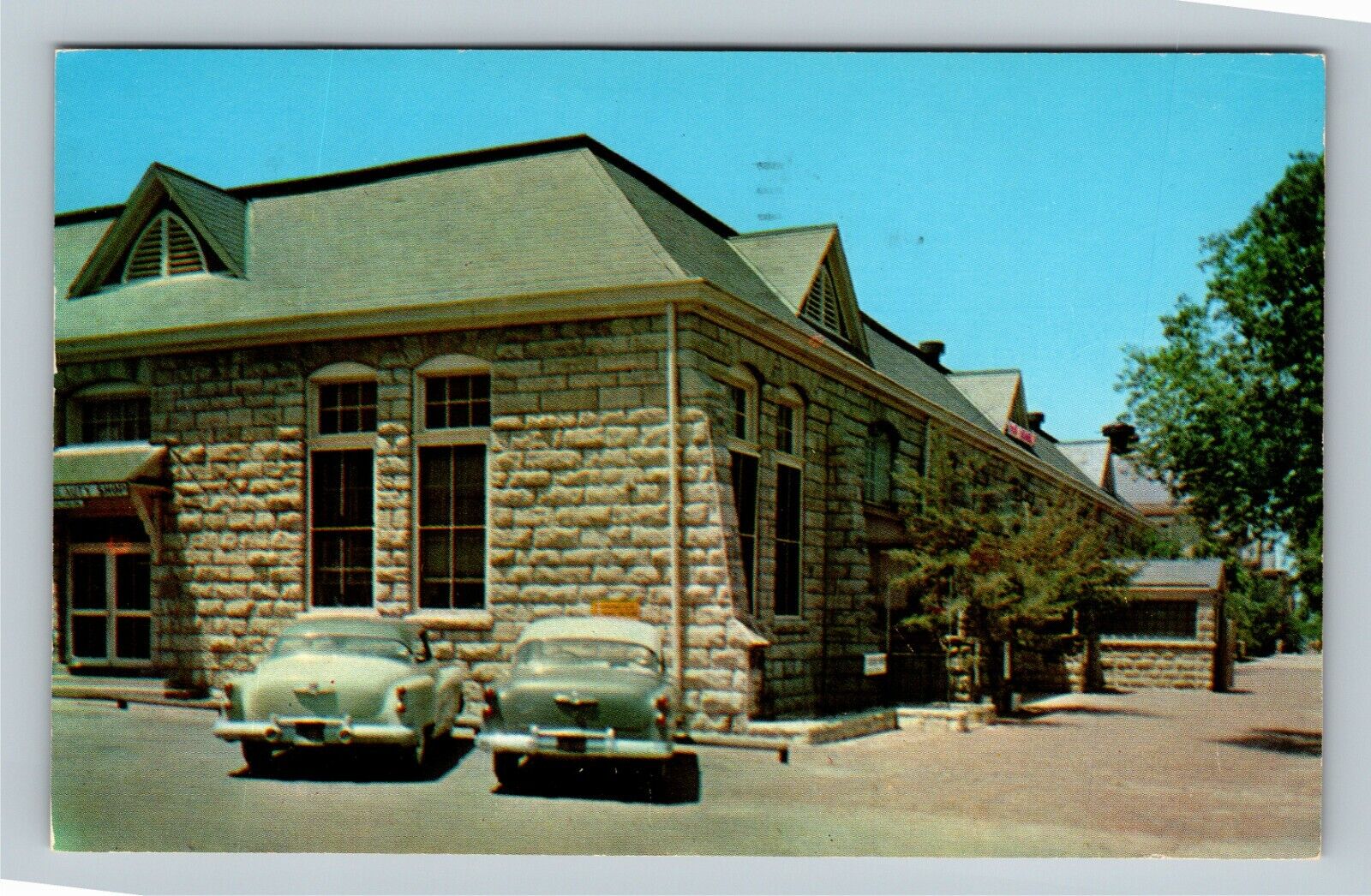 Fort Riley US Army Base, Main Post Exchange Classic Cars Vintage Kansas Postcard