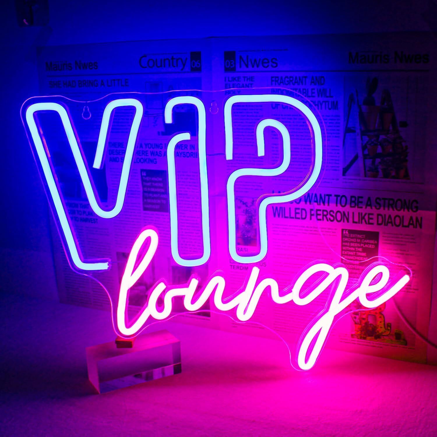 12\'\'x15\'\' VIP Lounge Neon Signs USB Powered for Bar Hotel Cafe Room Wall Decor