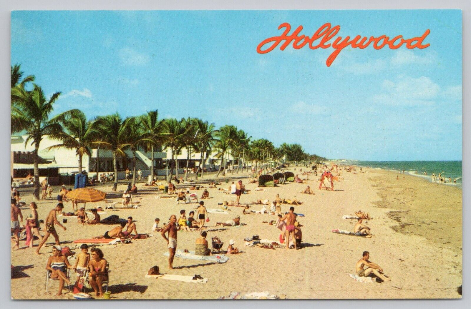 Postcard Hollywood Florida World Famous Bathing Beach