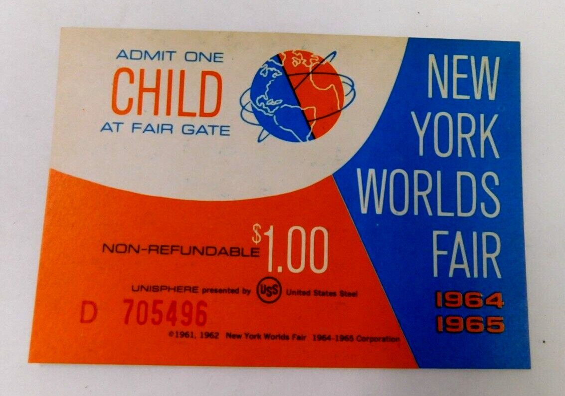 1964-65 NEW YORK WORLD\'S FAIR CHILDREN ENTRANCE TICKET # 705496,