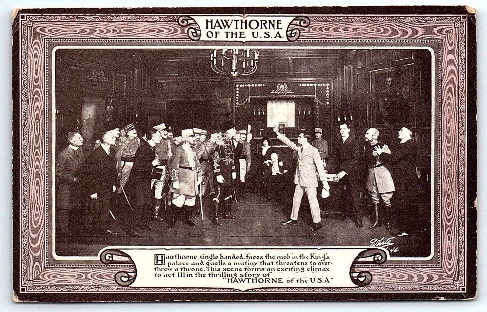 1912 Douglas Fairbanks Sr Broadway Astor Theater Hawthorne of the USA Postcard