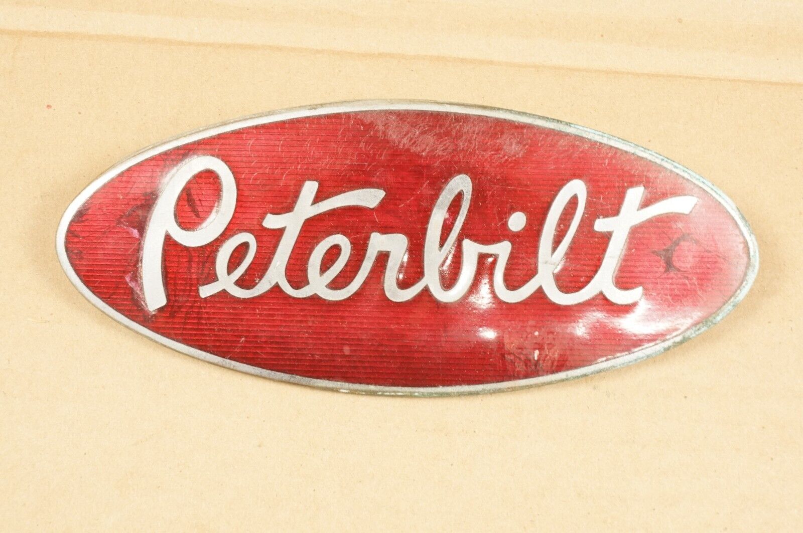 Vintage Peterbilt Metal Emblem Plate-Used