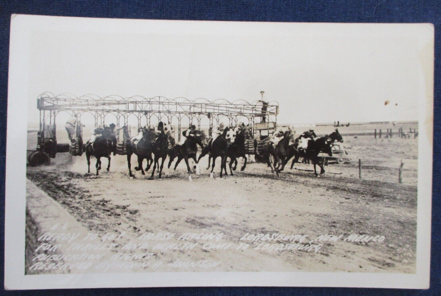RP Lordsburg New Mexico Horse Race Racing 1940s Postcard