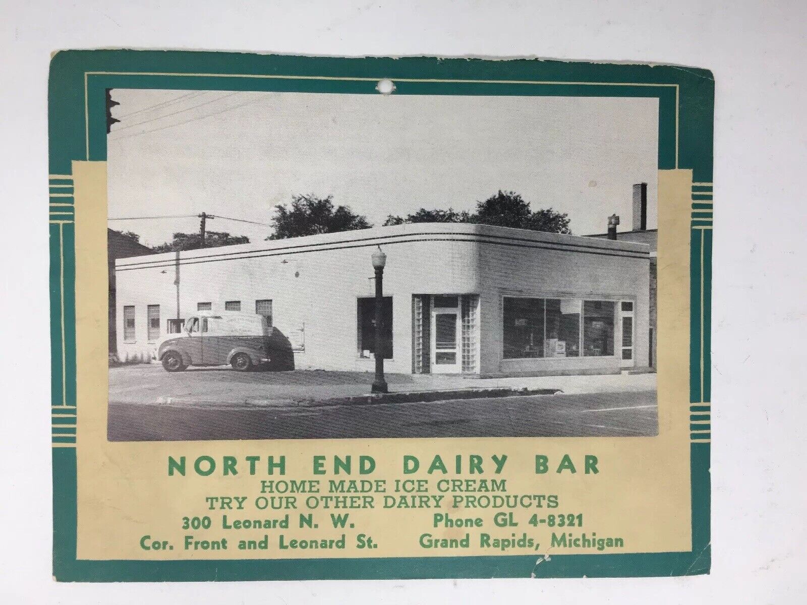 Vintage North End Dairy Bar Advertising Photo Grand Rapids MI Ice Cream