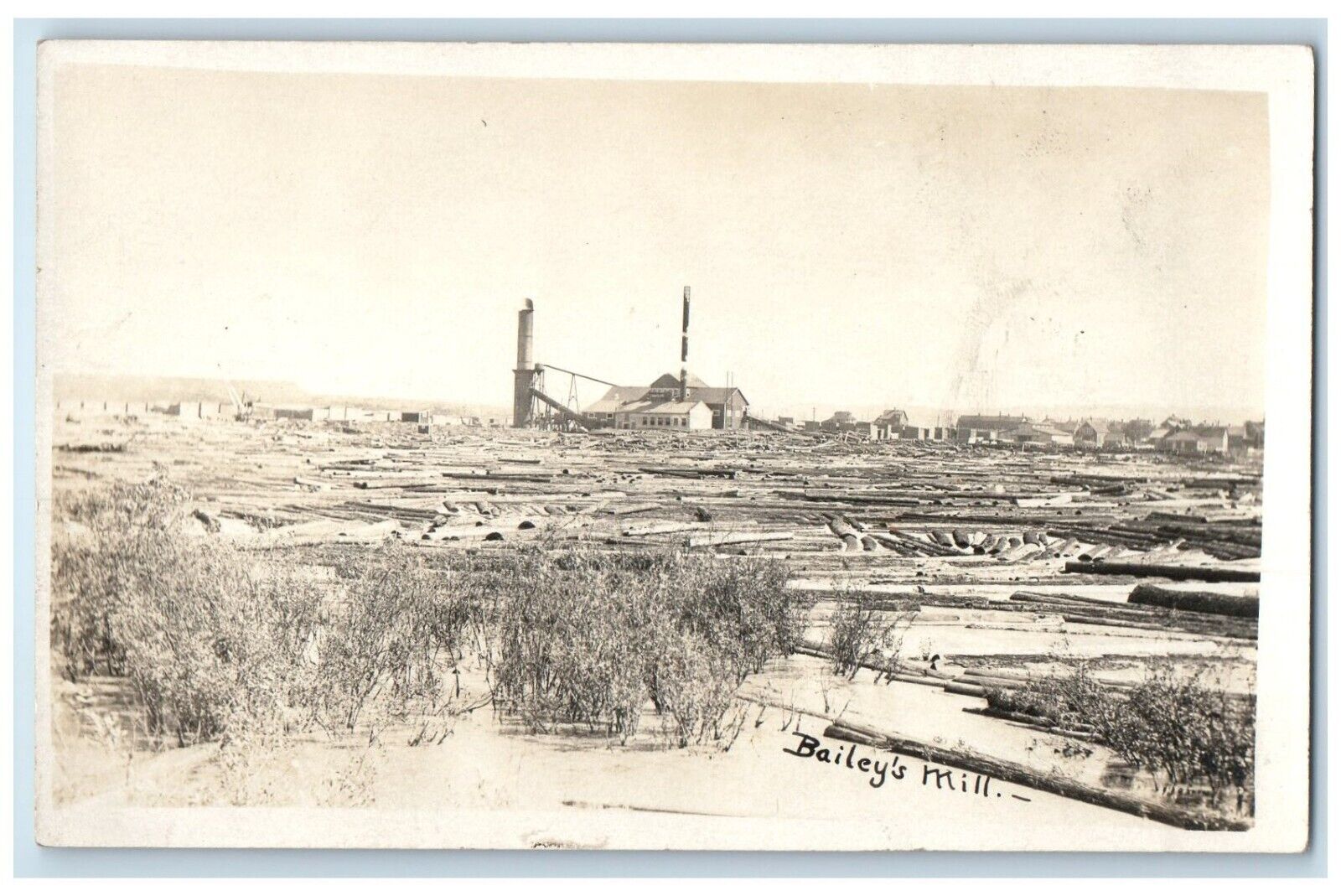 c1910's Bailey's Lumber Mill Virginia Minnesota MN RPPC Photo Antique Postcard