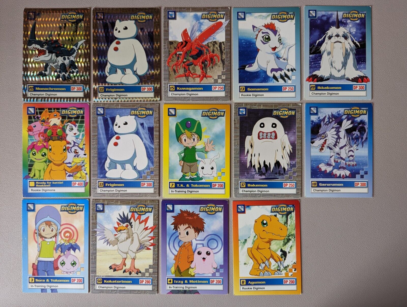 14x Digimon Cards TCG 1999 - 2000 Bandai Upper Deck