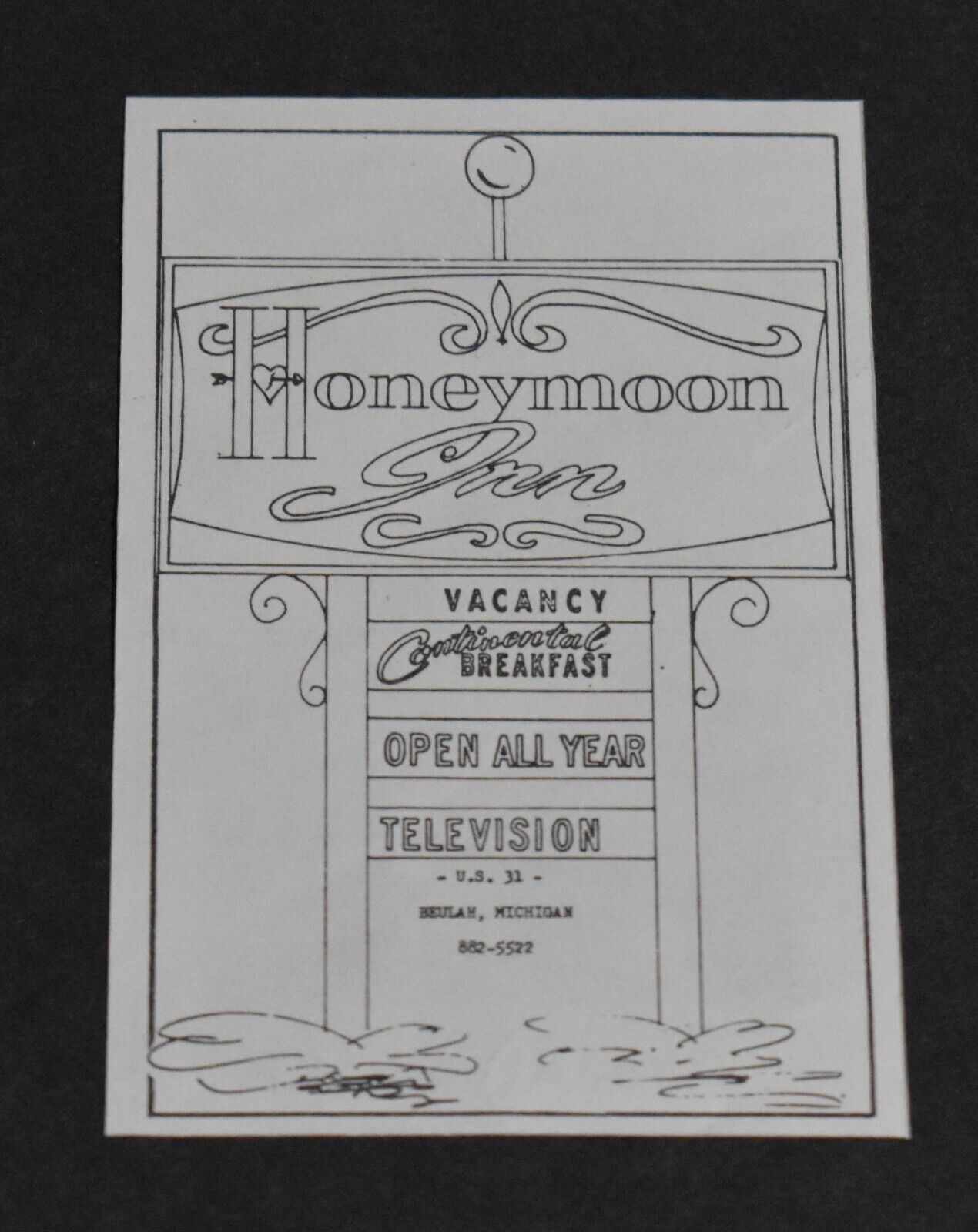 1968 Print Ad Michigan Beulah Honeymoon Inn Continental Breakfast US-31 Art