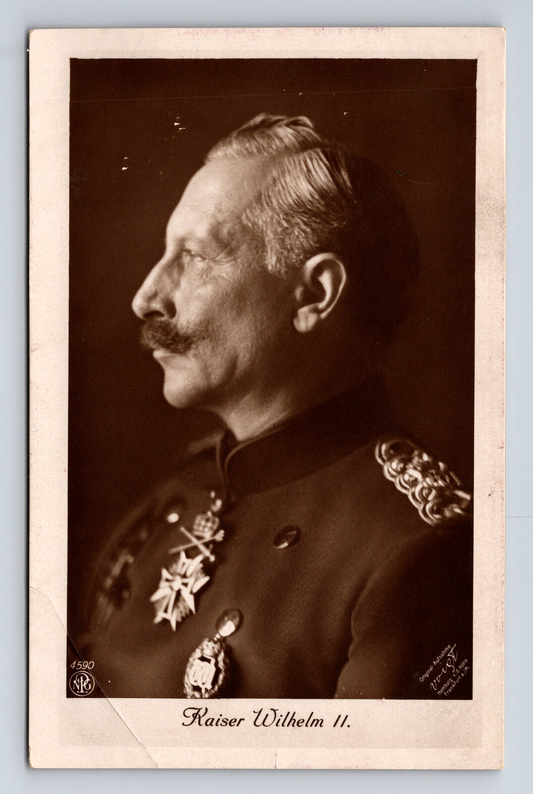 RPPC Kaiser Wilhelm II Hamburg Voight Studio Germany Postcard