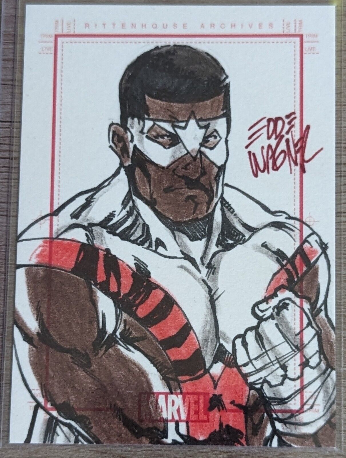 2009 Rittenhouse 70 Years Of Marvel Sketch Card The Falcon By Eddie Wagner 1/1
