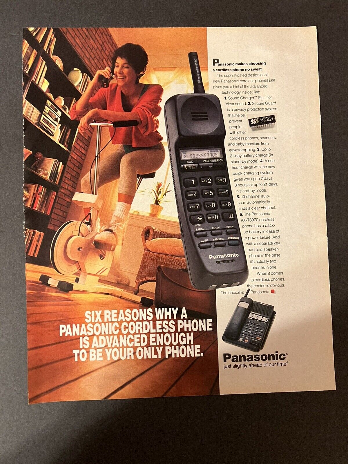 Vtg 1990s Panasonic Cordless Phone Ad, Just Slightly Ahead of our Time