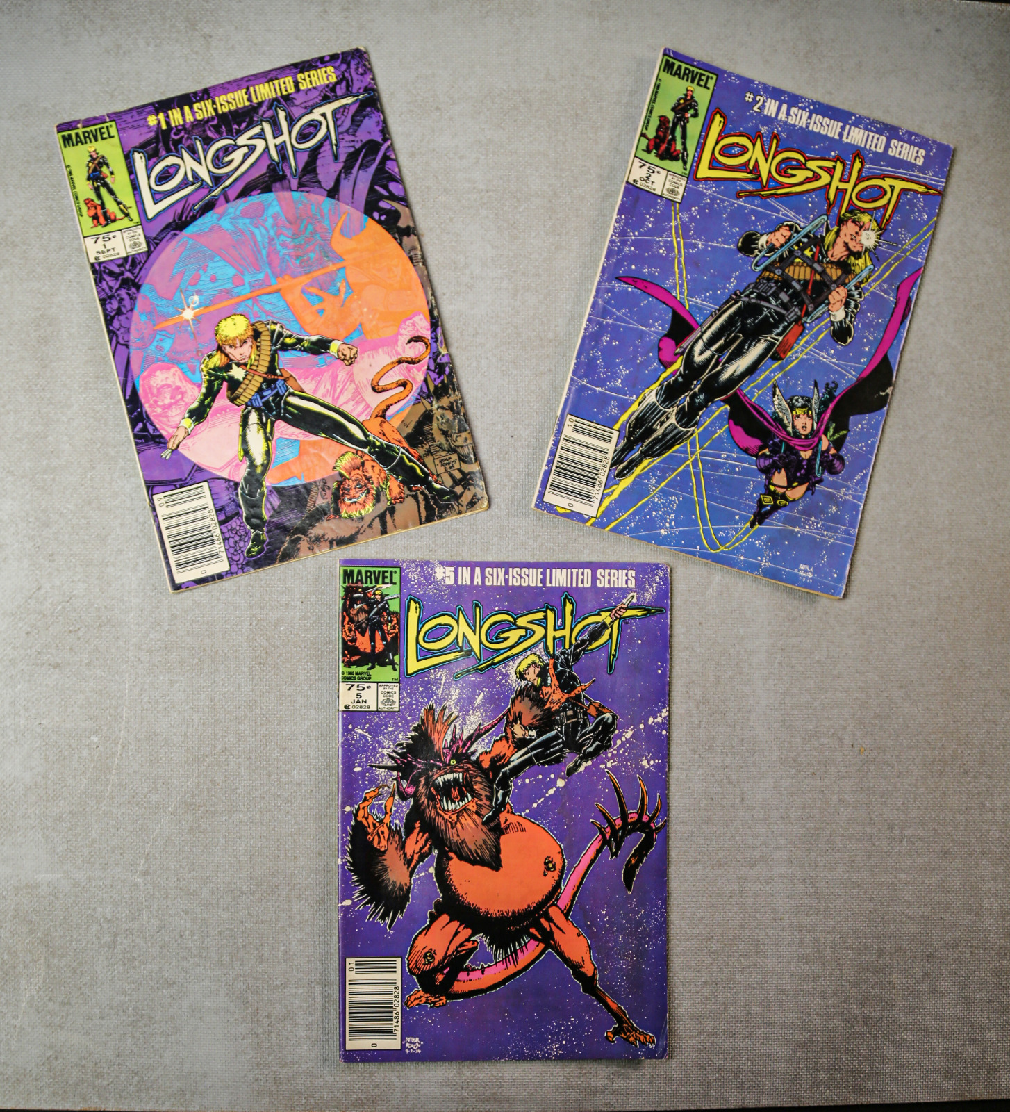 Longshot 1 2 5  Newsstand Marvel 1985 lot comic