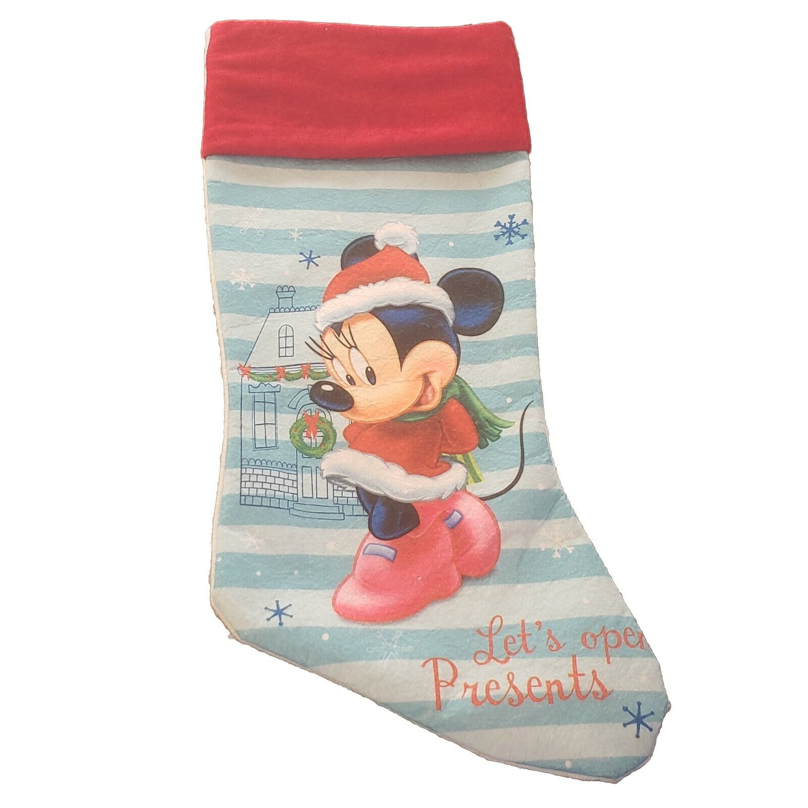 Minnie Mouse Christmas Stocking Kids Holiday Gift Pink Disney 16\