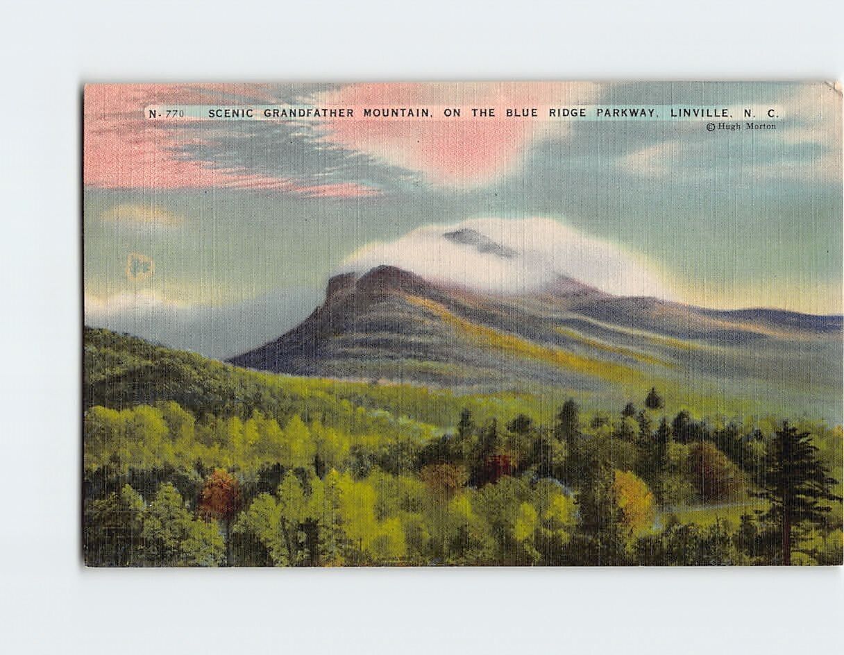 Postcard Scenic Grandfather Mountain, On The Blue Ridge, Linville, N. C.