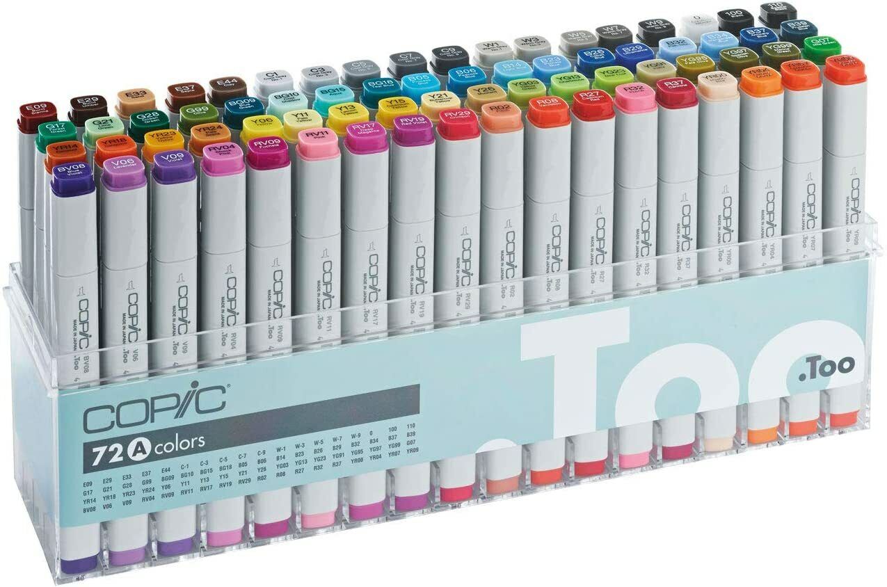 Copic Sketch Marker Set C72A, 72 colors, Classic A set, Premium Artist Markers