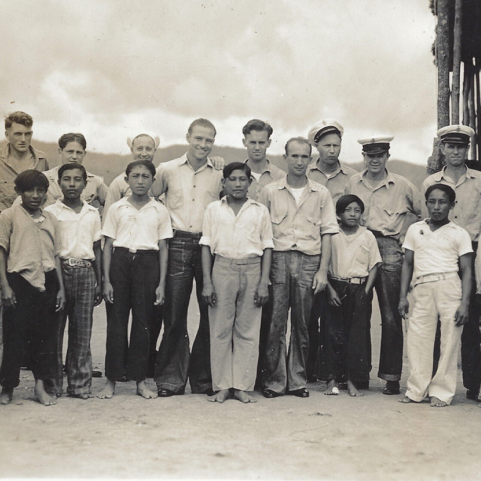 1936 Vtg Photo Navy Group Photo San Blas Republic Of Panama ~Fa045
