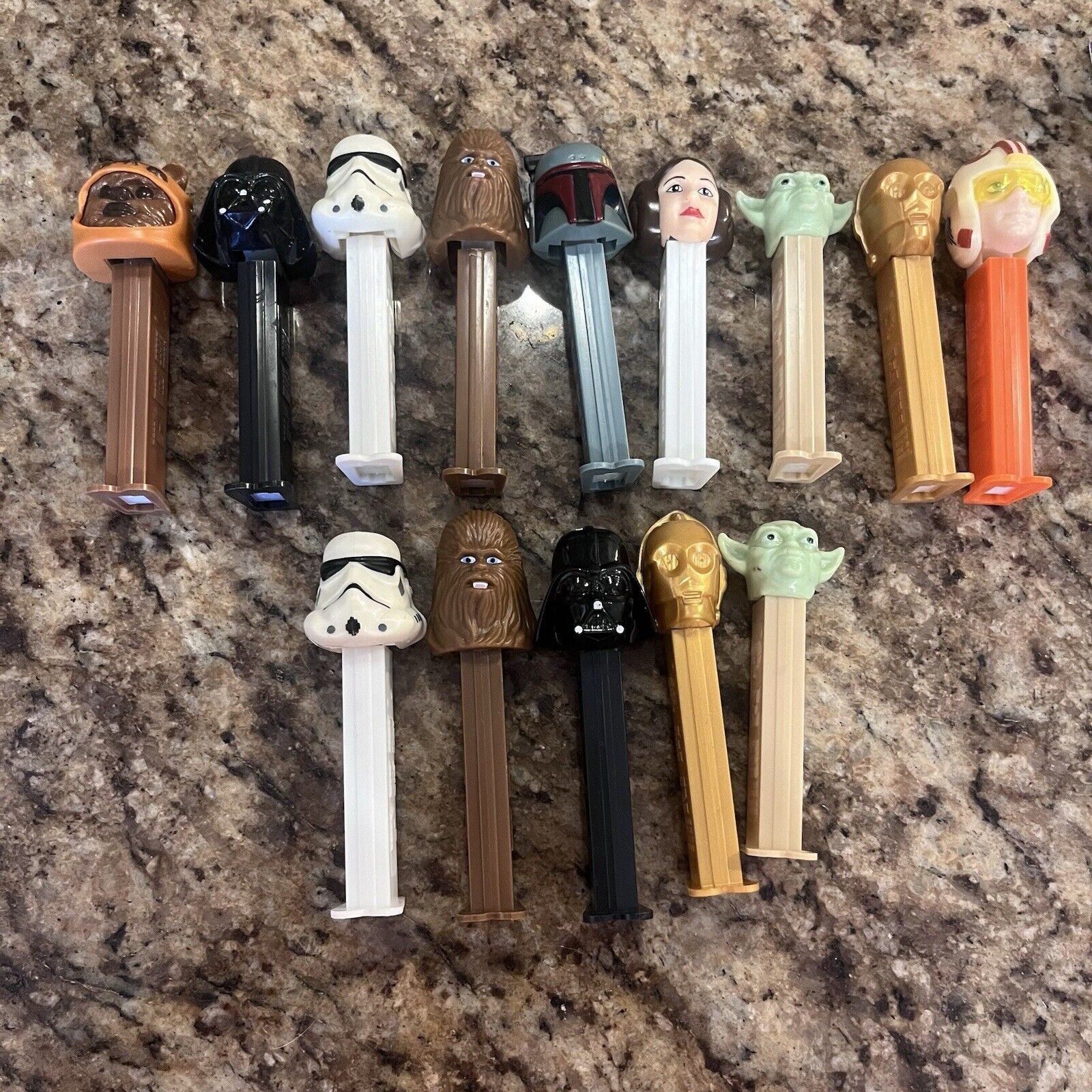 Lot Of 14 Vintage Star Wars Pez Dispensers Yoda Darth Vader Storm Trooper 