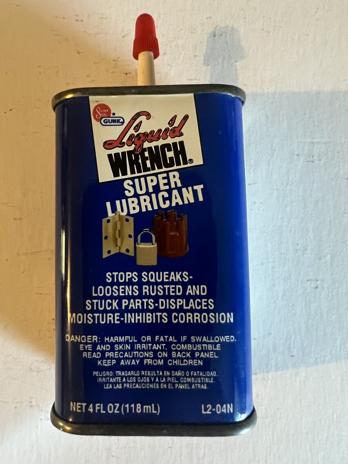 Vintage LIQUID WRENCH SUPER Lubricant Collectible Can-GUNK-Shop-Home NOS Unopene
