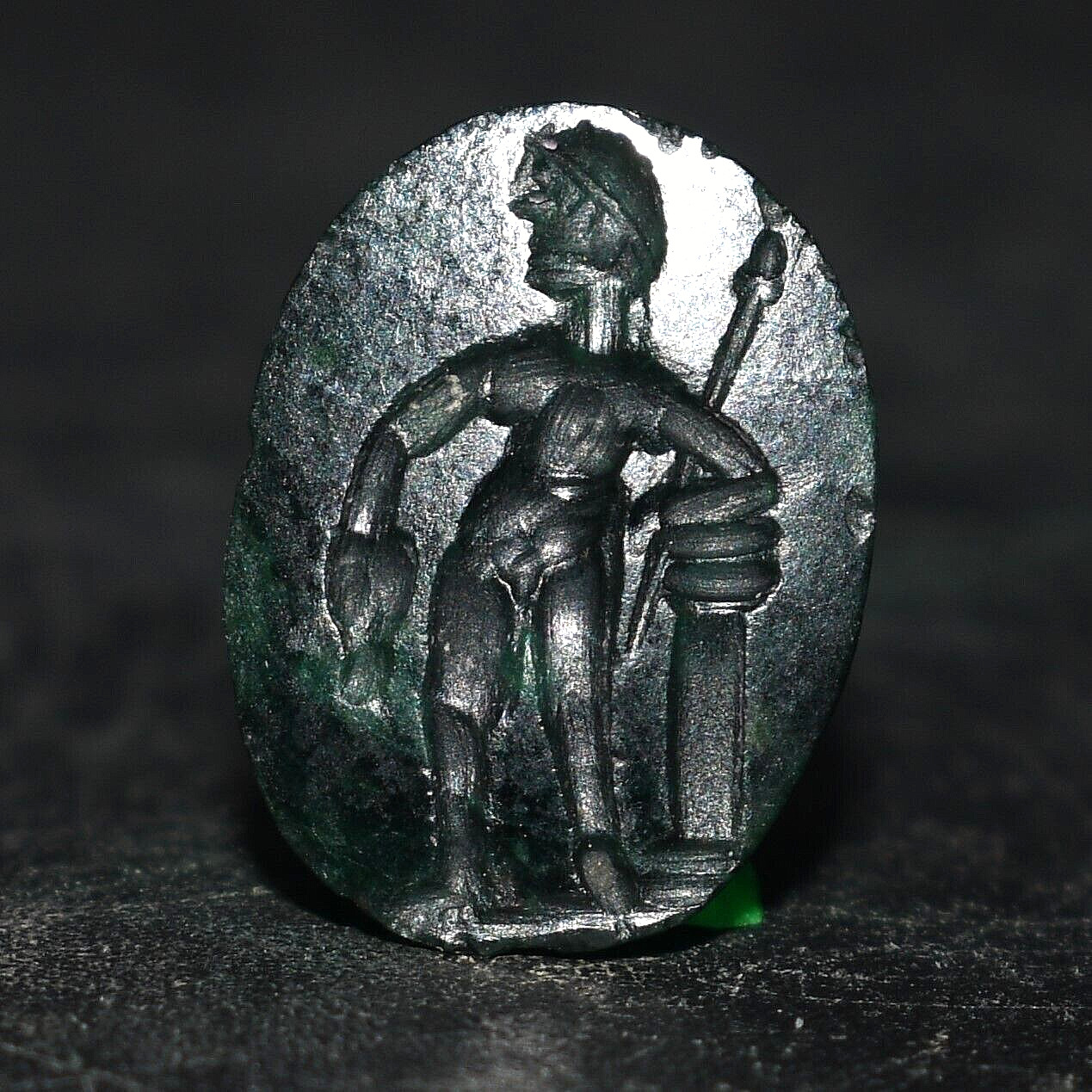 Genuine Ancient Roman Green Jasper Stone Intaglio Seal Circa 1st-3rd Century AD
