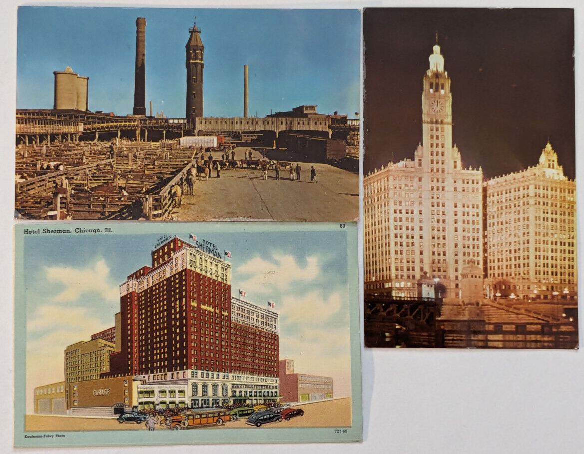 Chicago postcards with post mark dates. 1951, 1952.