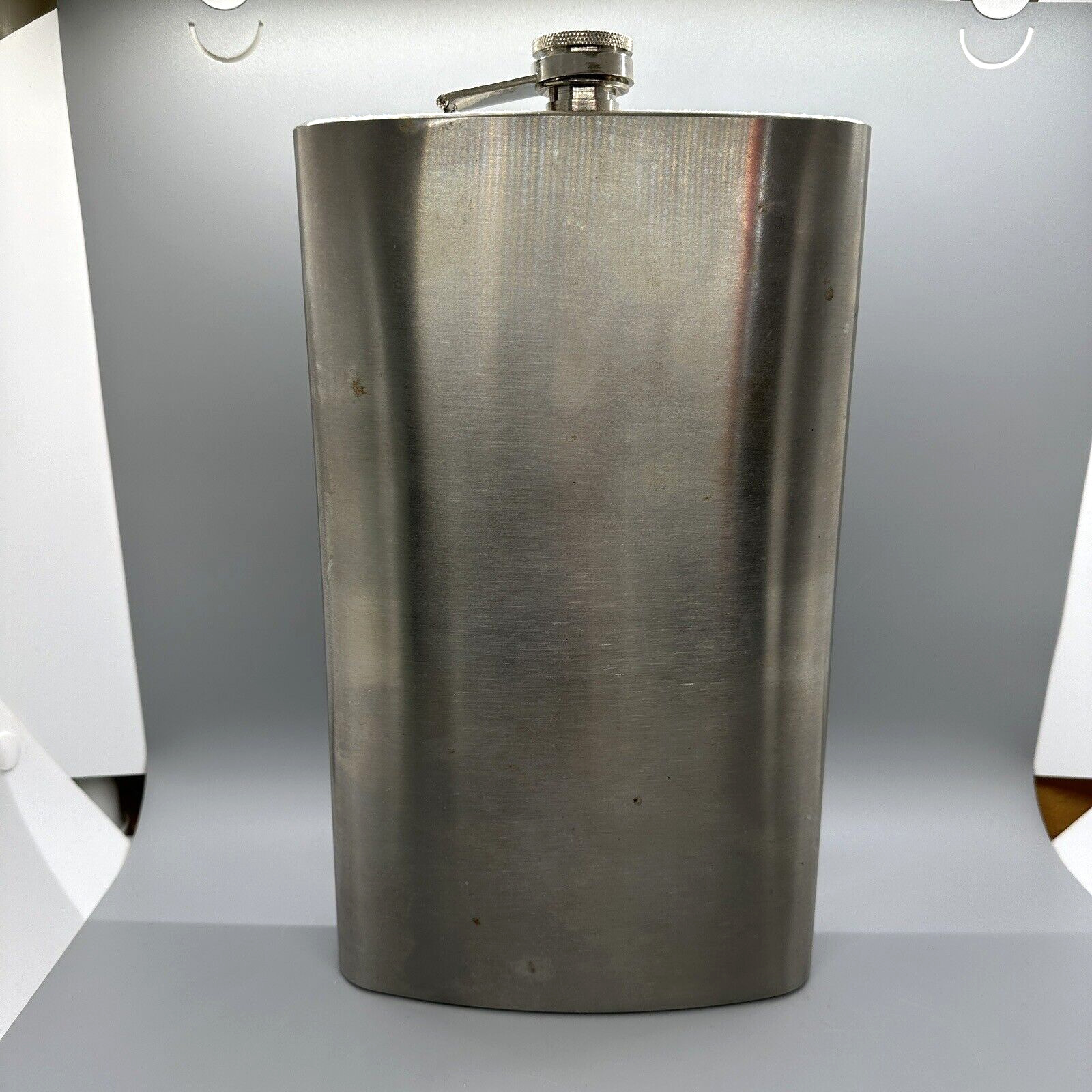 Half Gallon Flask, Jumbo 64 OZ Stainless Steel 12 Inches Tall, Top Shelf Flasks