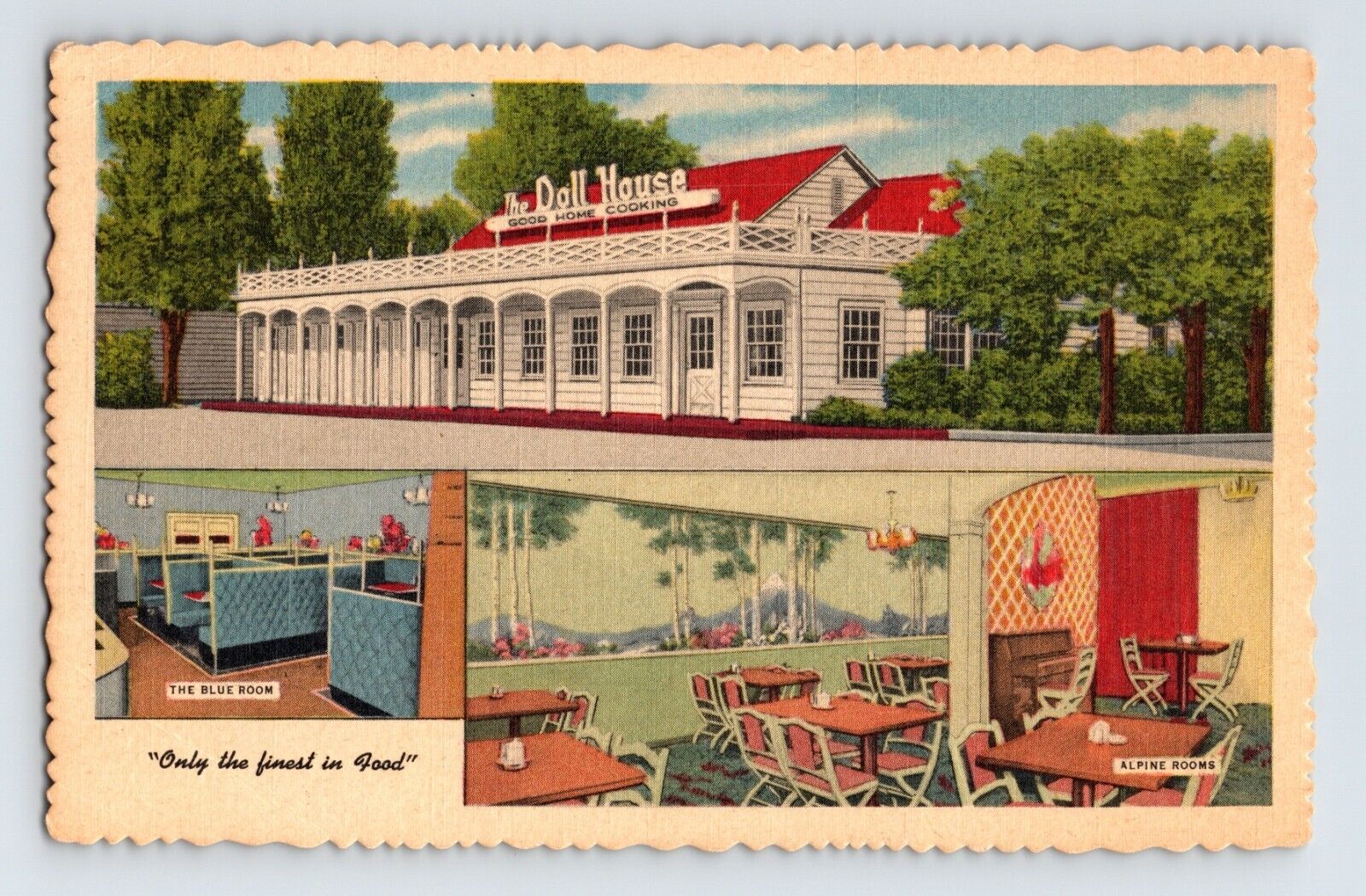 Postcard Utah Salt Lake City UT Doll House Restaurant 1961 Posted Linen