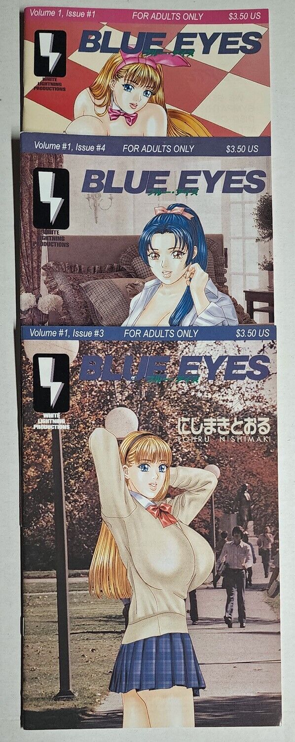 BLUE EYES, Volume 1 Issues 1, 3, 4. 2001, Manga Comics in English